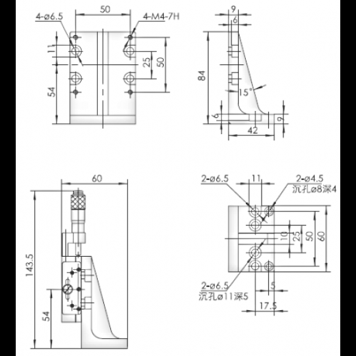 直角固定转接块：KYCT05ZJG